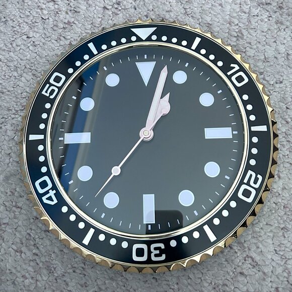 Luxury GMT Wall Clock 12” Black/Gold Brand New - Picture 4 of 7